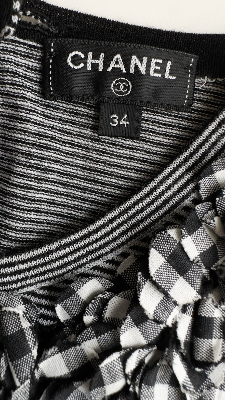 CHANEL Tops 17PS Black White Stripe Border Knit T shirts 34 – TC JAPAN