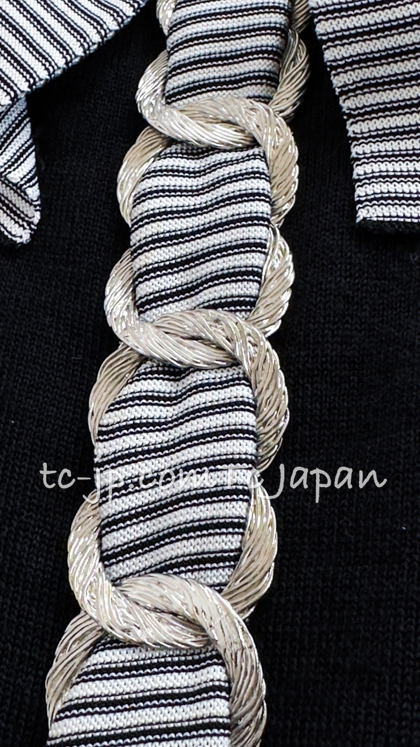 シャネル トップス CHANEL ブラック カシミア シルク セレブのリボン