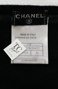 CHANEL 07S Black White Cashmere Silk Celebrity Bow Knit Tops 34 36 シャネル ブラック カシミア シルク セレブのリボン ニット トップス 即発 - TC JAPAN