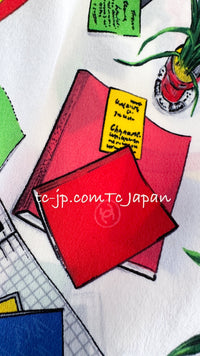 CHANEL 87S Silk Sleeveless Atelier CC Logo Tops 38 40 シャネル ヴィンテージ シルク ノースリーブ アトリエ柄 トップス 即発