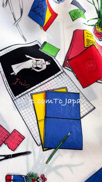 CHANEL 87S Silk Sleeveless Atelier CC Logo Tops 38 40 シャネル ヴィンテージ シルク ノースリーブ アトリエ柄 トップス 即発