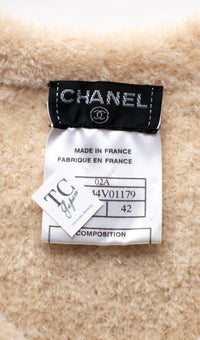 CHANEL 02A Beige Black Sleeveless Wool Knit Tops Sweater 38 40 シャネル ベージュ ブラック ノースリーブ ウール ニット トップス セーター 即発