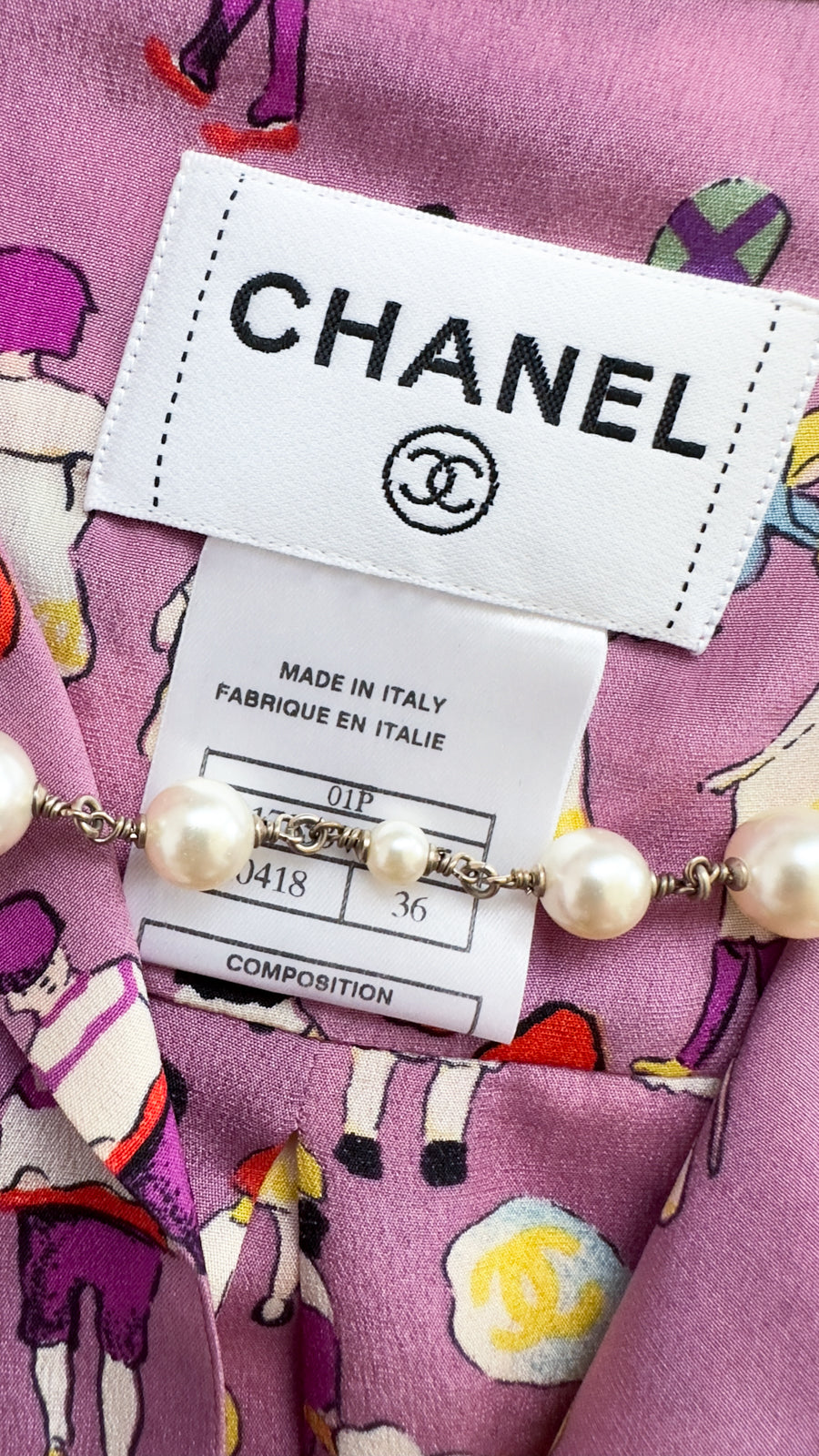CHANEL 97A シルクブラウス パープル 40M フランス製 ヴィンテージ
