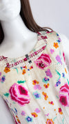 CHANEL 04S Multicolor Camellia Accent COCO Mark Silk Blouse Tops 42 シャネル マルチカラー カメリア柄 ココマーク シルク ブラウス トップス 即発