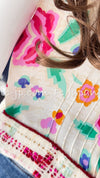 CHANEL 04S Multicolor Camellia Accent COCO Mark Silk Blouse Tops 42 シャネル マルチカラー カメリア柄 ココマーク シルク ブラウス トップス 即発