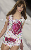 CHANEL 04S Multicolor Camellia Accent COCO Mark Silk Blouse Tops 42 シャネル マルチカラー カメリア柄 ココマーク シルク ブラウス トップス 即発