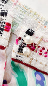 CHANEL 04S Multicolor Camellia Accent COCO Mark Silk Blouse Tops 42 シャネル マルチカラー カメリア柄 ココマーク シルク ブラウス トップス 即発