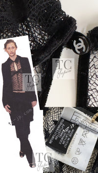 CHANEL 04PF Black Short Sleeve Star Blouse Tops 36 シャネル ブラック 星柄 半袖ブラウス トップス 即発