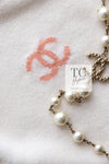 CHANEL 19C Ivory La Pausa CC Logo Rainbow Cashmere Sweater 36 シャネル アイボリー ラ パウザ CC ロゴ レインボー カシミア セーター 即発