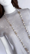 CHANEL 14B Pearl Studded Mohair Cashmere Sweater 34 シャネル モヘア カシミア セーター 即発
