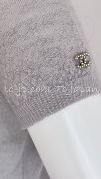 CHANEL 14B Pearl Studded Mohair Cashmere Sweater 34 シャネル モヘア カシミア セーター 即発