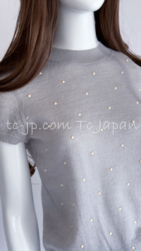 CHANEL 14B Pearl Studded Mohair Cashmere Sweater 34 シャネル モヘア カシミア セーター 即発