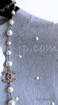 CHANEL 14B Pearl Studded Mohair Cashmere Sweater 34 シャネル モヘア カシミア セーター 即発