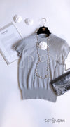 CHANEL 14B Pearl Studded Mohair Cashmere Sweater 34 シャネル モヘア カシミア セーター 即発