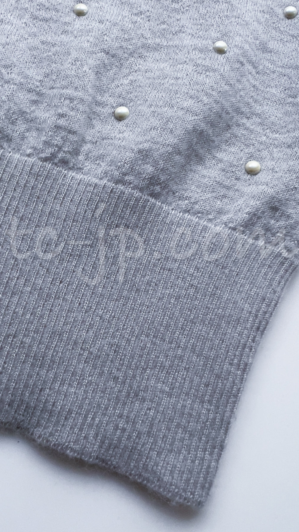 CHANEL 14B Pearl Studded Mohair Cashmere Sweater 34 シャネル モヘア カシミア セーター 即発