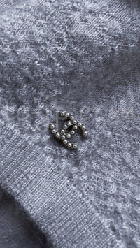 CHANEL 14B Pearl Studded Mohair Cashmere Sweater 34 シャネル モヘア カシミア セーター 即発
