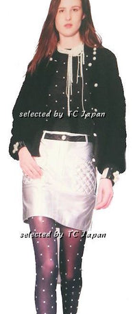CHANEL 14B Pearl Studded Mohair Cashmere Sweater 34 シャネル モヘア カシミア セーター 即発