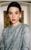 CHANEL 14B Pearl Studded Mohair Cashmere Sweater 34 シャネル モヘア カシミア セーター 即発