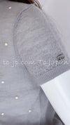 CHANEL 14B Pearl Studded Mohair Cashmere Sweater 34 シャネル モヘア カシミア セーター 即発