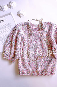 CHANEL 16C pink sequin women's sweater / シャネル レディース ピンク スパンコール セーター