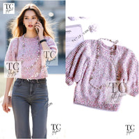 CHANEL 16C pink sequin women's sweater / シャネル レディース ピンク スパンコール セーター