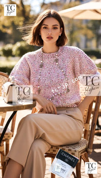 CHANEL 16C pink sequin women's sweater / シャネル レディース ピンク スパンコール セーター