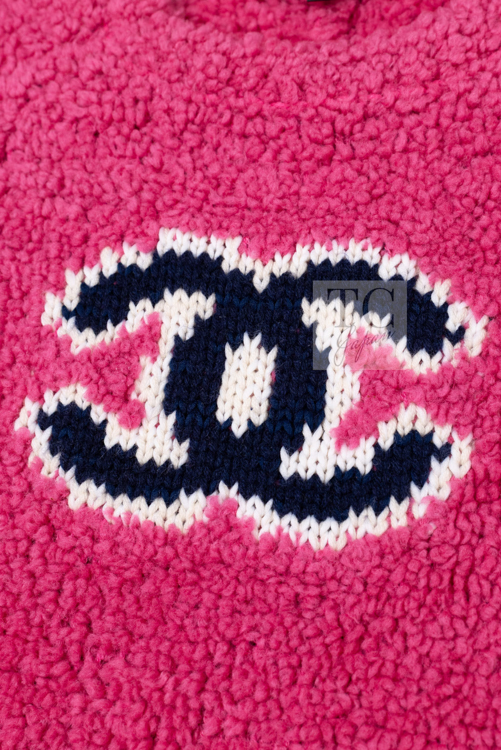 CHANEL 19A Pink Black CC Logo COCO Mark Sweater 34 36 5