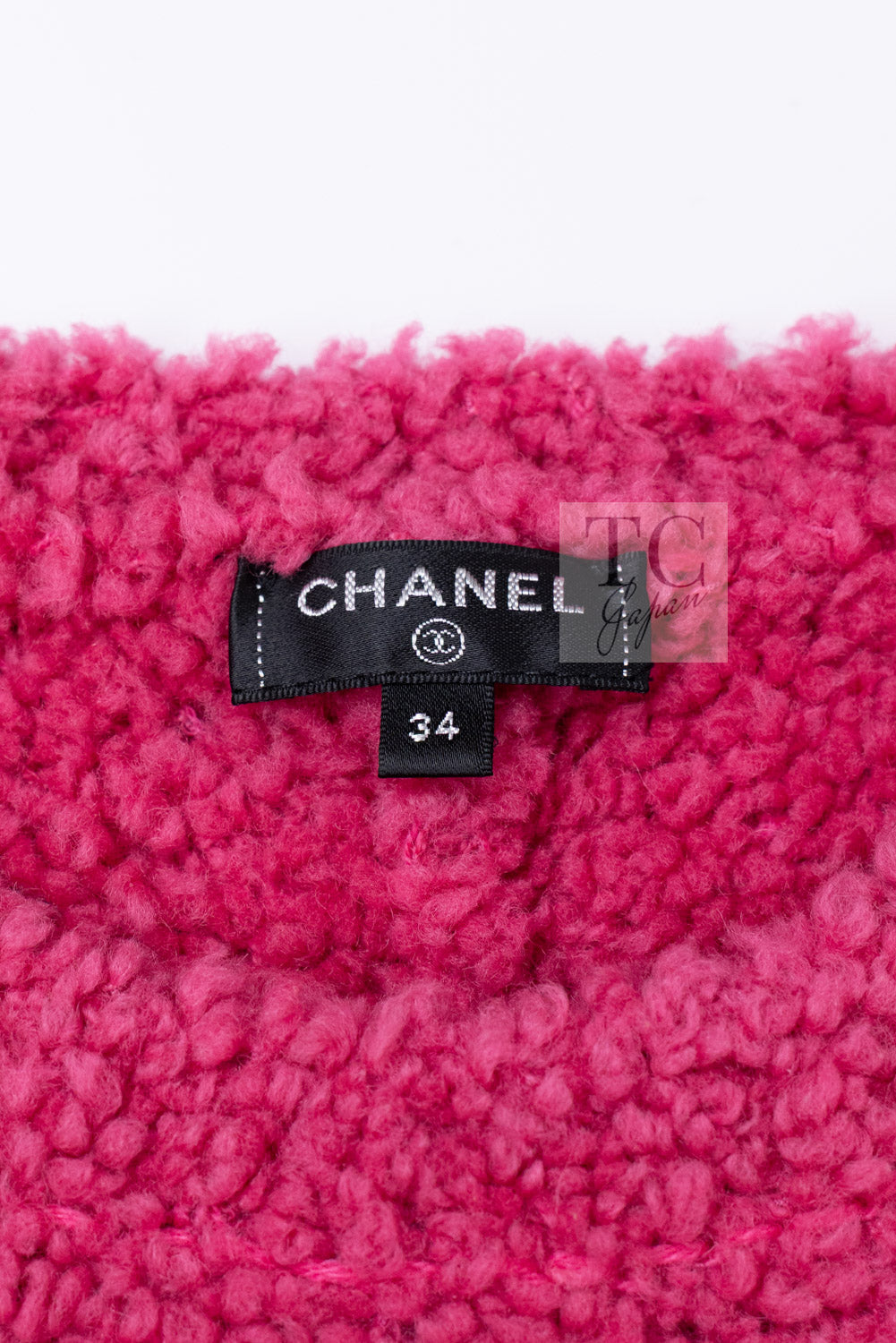 CHANEL 19A Pink Black CC Logo COCO Mark Sweater 34 36 8