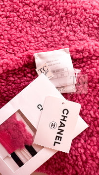 CHANEL 19A Pink Black CC Logo COCO Mark Sweater 34 36 9