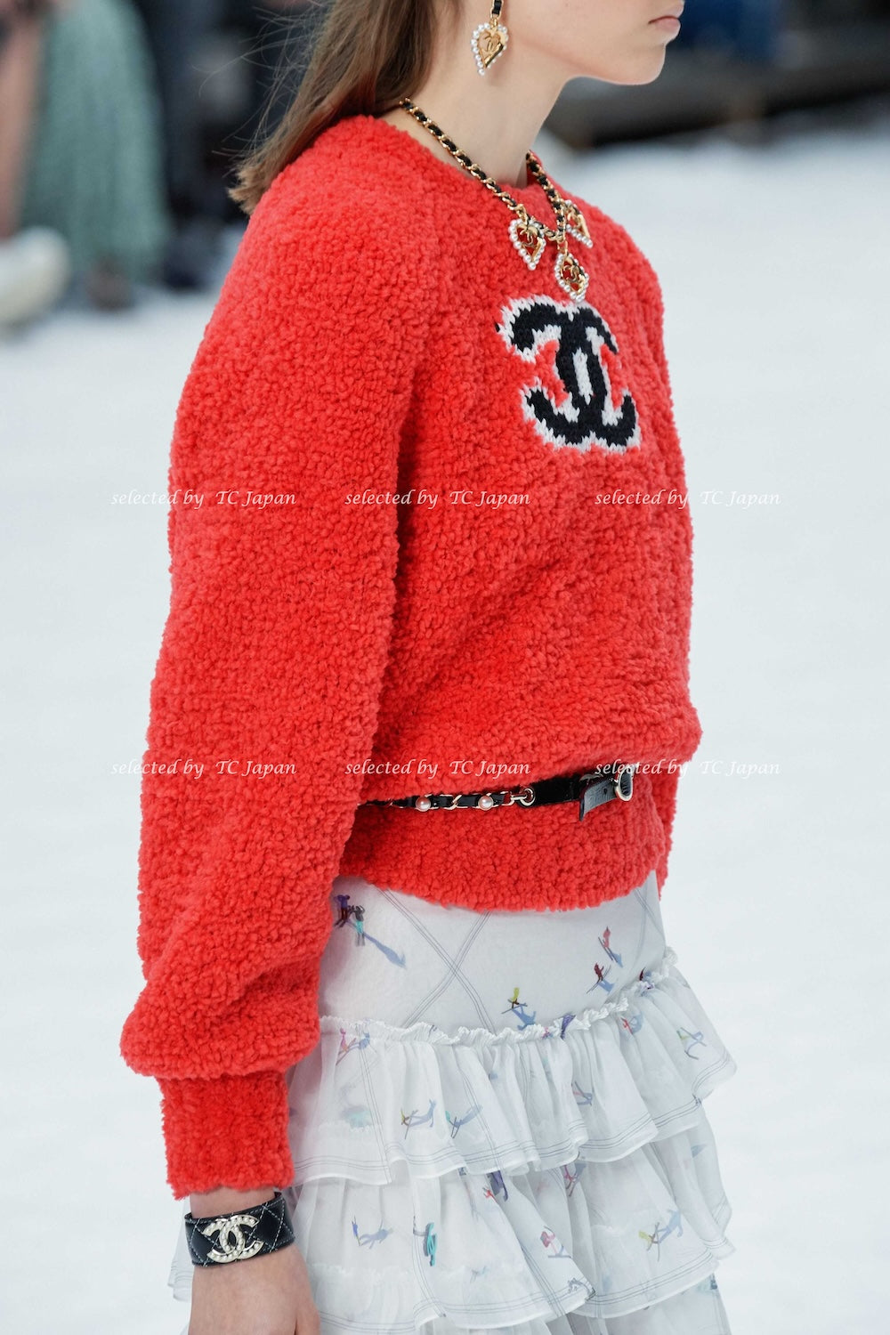 CHANEL 19A Pink Black CC Logo COCO Mark Sweater 34 36 | HK