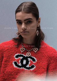 CHANEL 19A Pink Black CC Logo COCO Mark Sweater 34 36 19