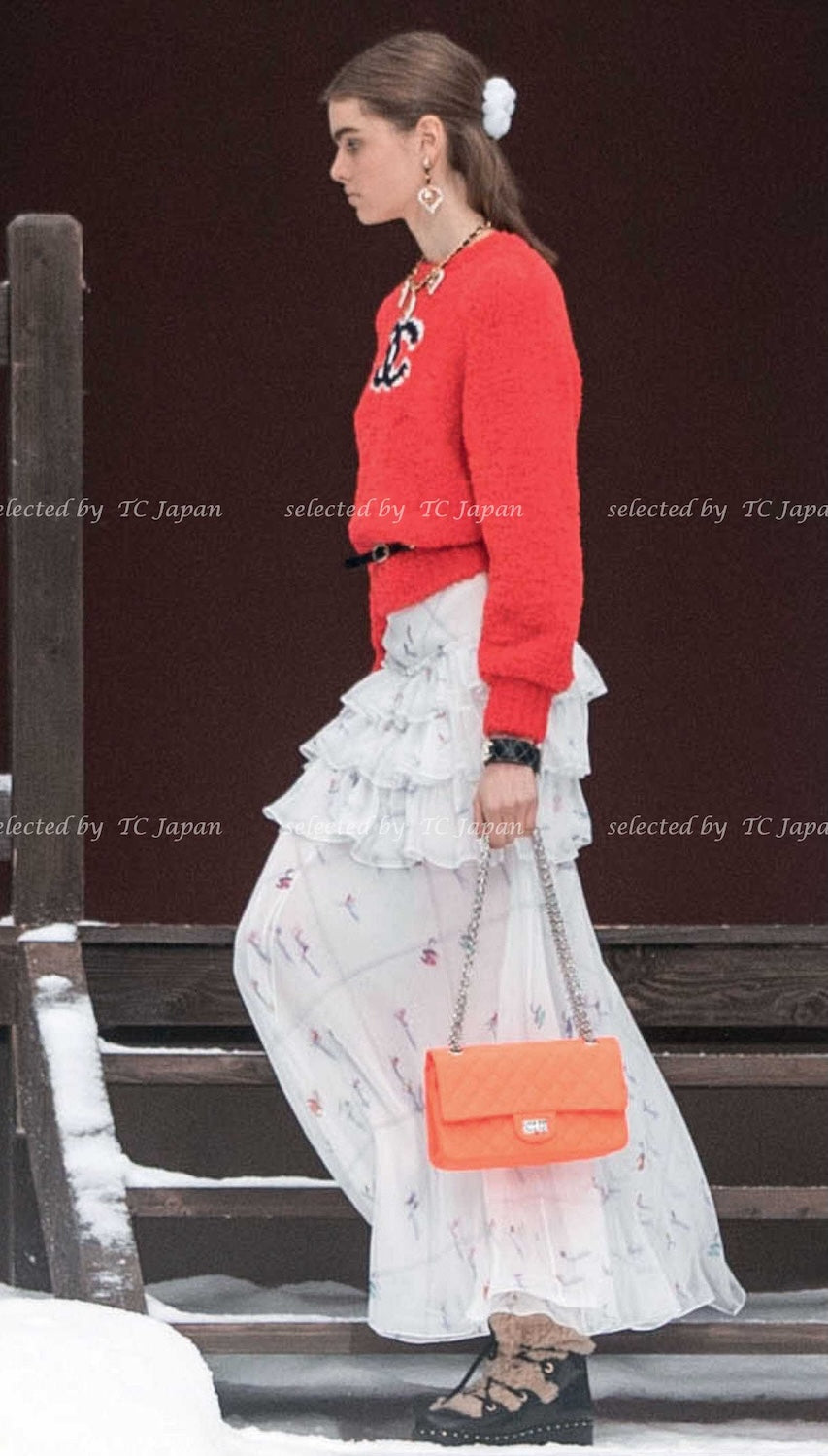 CHANEL 19A Pink Black CC Logo COCO Mark Sweater 34 36 20