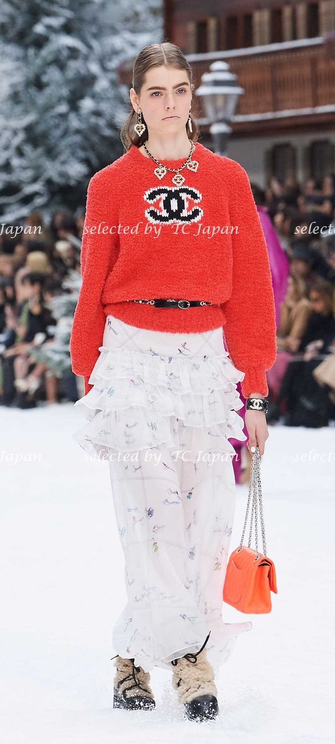 CHANEL 19A Pink Black CC Logo COCO Mark Sweater 34 36 | HK