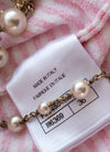 CHANEL 19C Pink and white La Pausa Top T-Shirts 36 38 シャネル ピンク LA PAUSA トップス ボーダー パイル地 半袖 Ｔシャツ