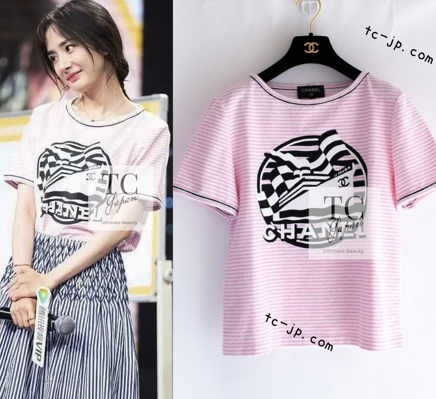CHANEL 2019 LA PAUSA ボーダーTシャツ シャネル CHANEL LA PAUSA T