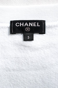 CHANEL 18C White CC Gold Leaf Logo T-shirt Tops S 36 38 シャネル ホワイト CC ゴールド ロゴ Tシャツ スウェット トップス 即発