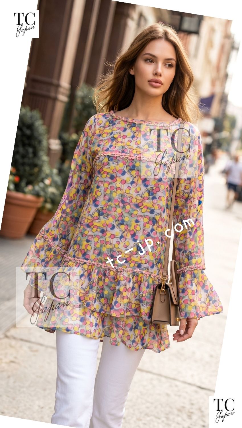 CHANEL 11C Yellow Multi Polka Dot Cotton Tunic Mini Dress 34 シャネル イエロー マルチカラー 水玉 コットン チュニック ミニ ワンピース 即発