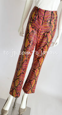 CHANEL 00T Python Leather Pants Pumps Heels Shoes 40 シャネル 高級パイソン レザー パンツ パンプス ヒール シューズ 即発