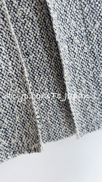 CHANEL 99C Gray Navy White Light Weight Cotton Wool Skirt 38 シャネル グレー ネイビー ホワイト コットン ウール スカート