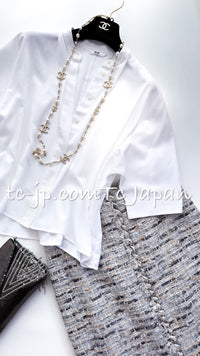 CHANEL 08A Sarah Jessica Parker Grey Multi Tweed Skirt Lion Button 36 シャネル サラ ジェシカ着用 グレー マルチ ツイード スカート ライオン ボタン 即発