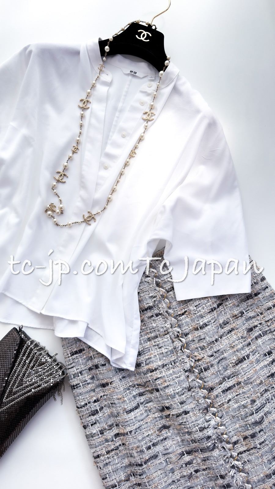 CHANEL 08A Sarah Jessica Parker Grey Multi Tweed Skirt Lion Button 36 シャネル サラ ジェシカ着用 グレー マルチ ツイード スカート ライオン ボタン 即発