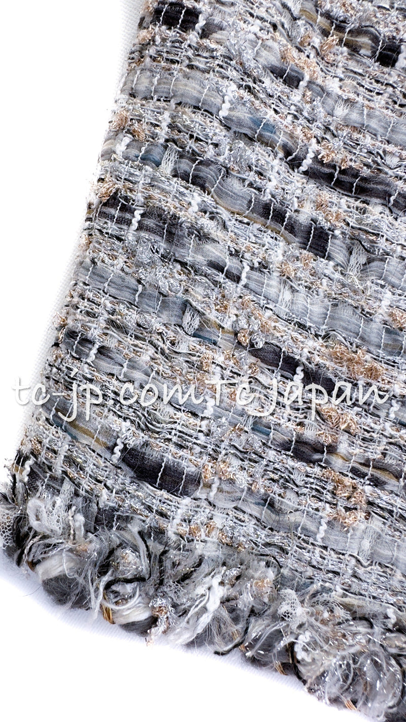 CHANEL 08A Sarah Jessica Parker Grey Multi Tweed Skirt Lion Button 36 シャネル サラ ジェシカ着用 グレー マルチ ツイード スカート ライオン ボタン 即発
