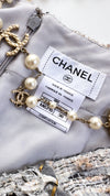 CHANEL 08A Sarah Jessica Parker Grey Multi Tweed Skirt Lion Button 36 シャネル サラ ジェシカ着用 グレー マルチ ツイード スカート ライオン ボタン 即発