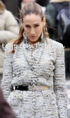 CHANEL 08A Sarah Jessica Parker Grey Multi Tweed Skirt Lion Button 36 シャネル サラ ジェシカ着用 グレー マルチ ツイード スカート ライオン ボタン 即発