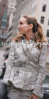 CHANEL 08A Sarah Jessica Parker Grey Multi Tweed Skirt Lion Button 36 シャネル サラ ジェシカ着用 グレー マルチ ツイード スカート ライオン ボタン 即発