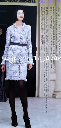 CHANEL 08A Sarah Jessica Parker Grey Multi Tweed Skirt Lion Button 36 シャネル サラ ジェシカ着用 グレー マルチ ツイード スカート ライオン ボタン 即発