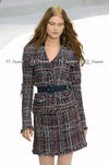 CHANEL 08A Sarah Jessica Parker Grey Multi Tweed Skirt Lion Button 36 シャネル サラ ジェシカ着用 グレー マルチ ツイード スカート ライオン ボタン 即発