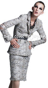 CHANEL 08A Sarah Jessica Parker Grey Multi Tweed Skirt Lion Button 36 シャネル サラ ジェシカ着用 グレー マルチ ツイード スカート ライオン ボタン 即発