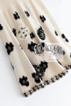 CHANEL 02A Cream Iovry Camellia Cashmere Knit Skirt 38 シャネル クリーム アイボリー カメリア カシミア ニット スカート 即発