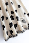 CHANEL 02A Cream Iovry Camellia Cashmere Knit Skirt 38 シャネル クリーム アイボリー カメリア カシミア ニット スカート 即発